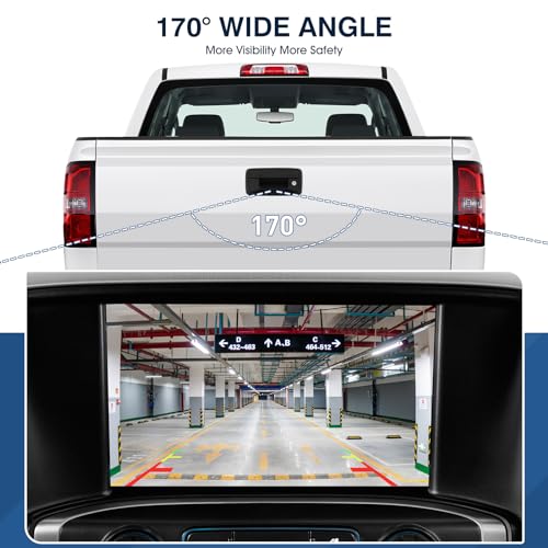Image of Rear View Backup Reverse Camera Fit for Chevy Silverado, Fit for GMC Sierra 1500 HD 2500 HD 3500 HD 2016-2018,Safety Parking Back Up Assist Camera OE Number 84062896