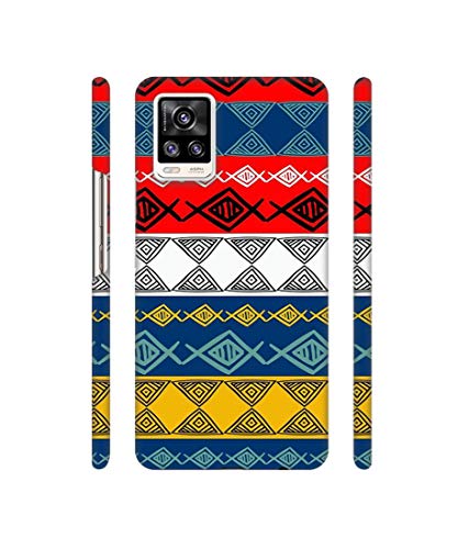 Image of Solimo Plastic Designer Colorful Hand Made Rangoli Art 3D Printed Hard Back Case Backcase for Mobile Cover for Vivo V20, Multicolor