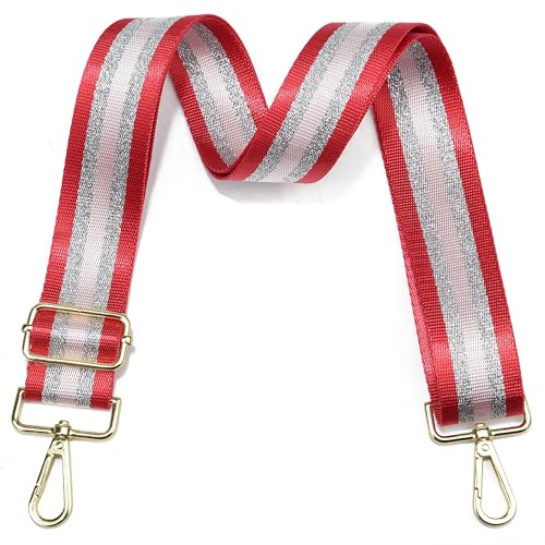 Image of LVYOUME Purse Strap Silver Hardware Wide Bag Straps Replacement Crossbody Adjustable Shoulder Strap for Purses