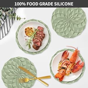 ME.FAN Silicone Trivet Mats - 4 Pack Pot Holders - 7.4'' Thickened Hot Pads for Hot pots, Pans and Dishes, Heat Resistant Silicone Trivet for Table and Counter Top Desert Sage MEFAN Silicone Trivet Mats 4 Pack Pot Holders 74 Thickened Hot Pads for Hot pots Pans and Dishes Heat Resistant Silicone Trivet for Table and Counter Top Desert Sage