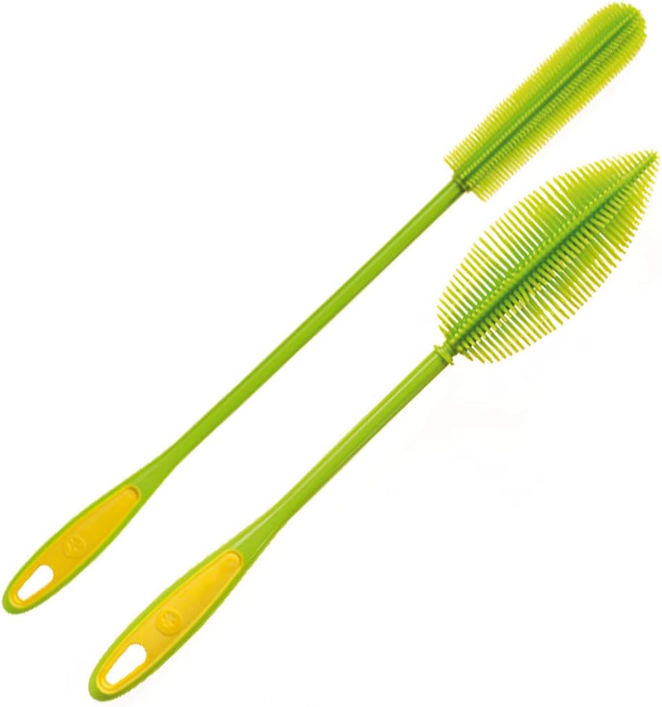 Silicone Bottle Brushes Set of 2 (Green)