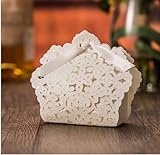 lucky star 50x Ivory Laser Cut Wedding Favor Boxes Candy Boxes Birthday Party Favor Boxes Baby Shower Chocolate Gift Boxes