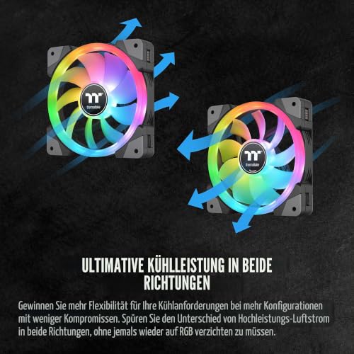 Thermaltake SWAFAN EX 14 RGB PC Lüfter, 3 Stück, 500~2000 U/min, Magnetanschluss, umkehrbare Flügel, Controller enthalten, CL-F144-PL14SW-A – Ansicht 4