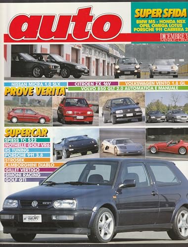  Auto 12 Dicembre 1992 Fiat 1100 103 TV-Lamborghini Diablo-Porsche 911 Carrera 2, Volkswagen vento 1.8 GL, Citroen ZX 16 Valvole, Golf GTI