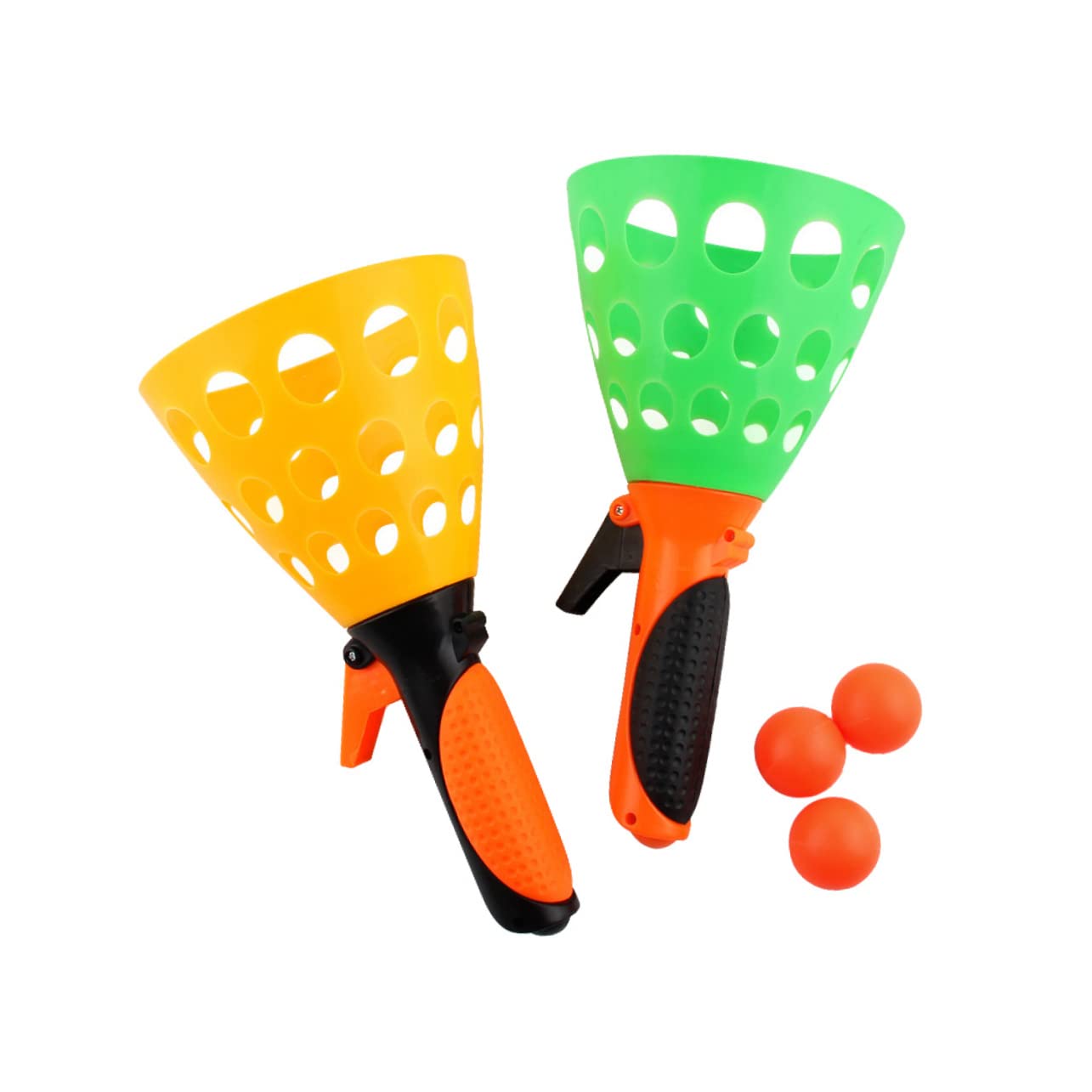 Click and Catch Toys Set for Boys and Girls 2 Launchers and 3 Balls Outdoor Parent-child Toss Game for Boys and Girls Develops Hand-eye Coordination for Backyard and Garden Fun