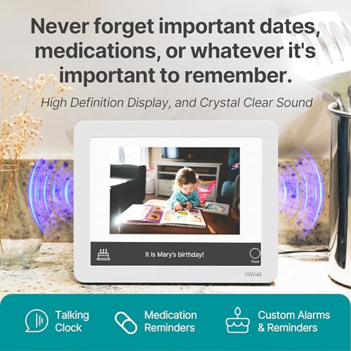 Image of American Lifetime New 2026 Dementia Clock Large Digital Clock for Seniors, Alzeimer Clock Large Display with Custom Alarms, Clock with Day & Date for Elderly, Digital Calendar Premium White Pro