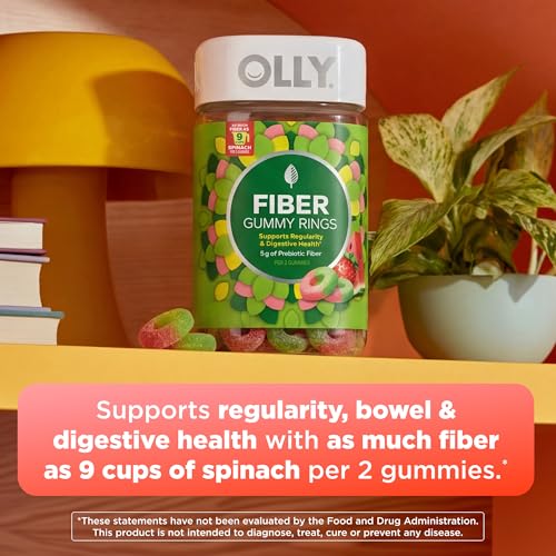 Image of OLLY Fiber Gummy Rings Digestive Health Supplement, Berry Melon - 100 Count