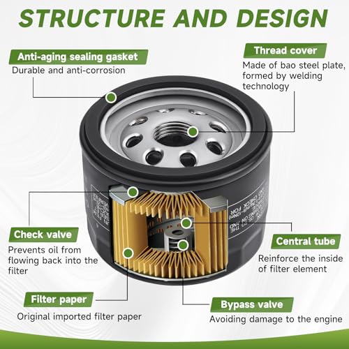 Image of 2Pcs 49065-0721 49065-7007 Oil Filter compatible with Kawasaki FR600V | For Kawasaki FR691V FR730V FX600V FX730V FS691V FX691VFR651V FS651V