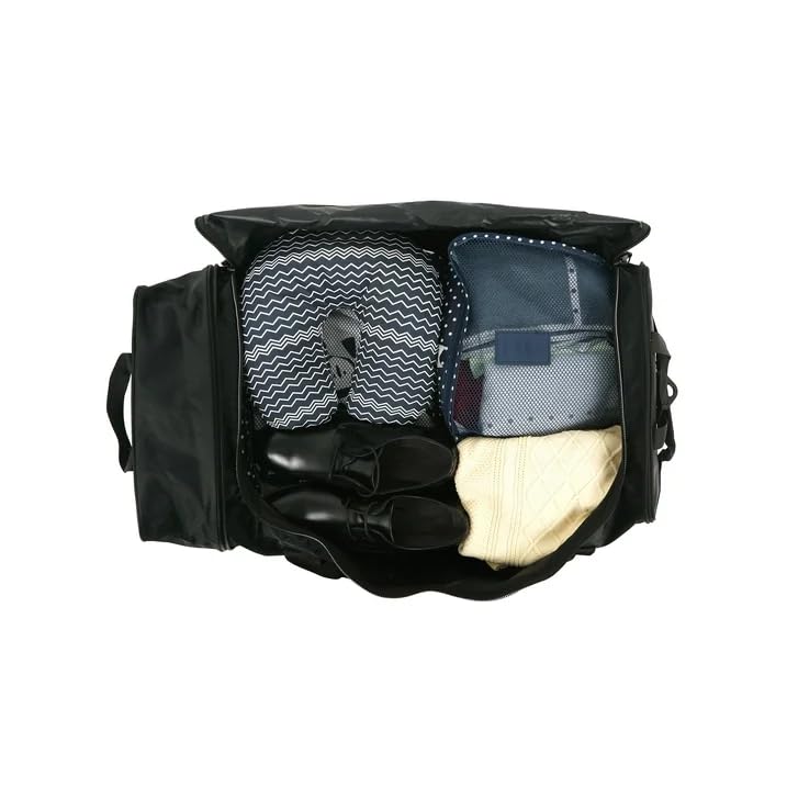 32-Inch Large Rolling Duffel Bag - Black Expandable Travel Luggage, Carry Handles and Adjustable Detachable Shoulder Strap2