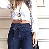 Pantete Womens High Waisted Bell Bottom Jeans Denim High Rise Flare Jean Pants with Belt
