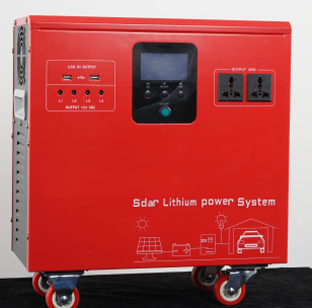 Multifunktions Hybrid-Wechselrichter, 300W 600W 1000W Eingebauter 12V 30A Laderegler -Spannungswandler mit Lithium-Eisenphosphat-Akku Netzladegerät für Zuhause, Büro (1000 Watt)
