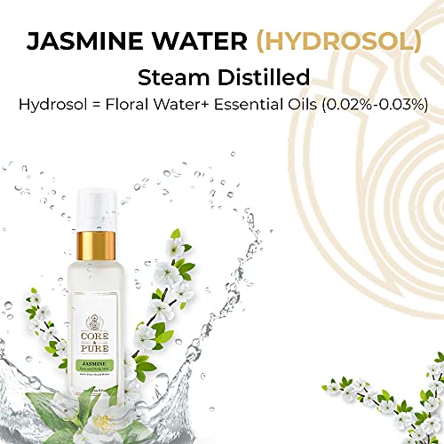 Image of CORE & PURE Jasmine Face and Body Mist Spray- Helps in Dull Skin (100% Natural Hydrosol, Floral Water)- 50ml