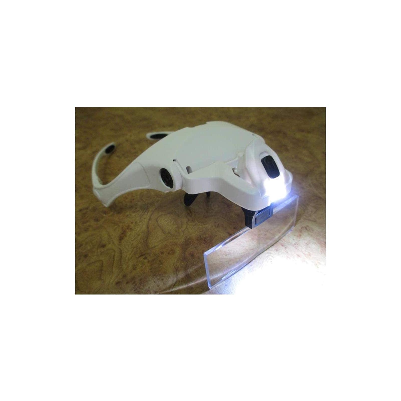 Stirnlupe, Lupenbrille, beleuchtet, zum Befestigen am Kopf, 5 Stück mit 2 LEDs, austauschbare Linsen, Vergrößerungen 1,0 x, 1,5 x, 2,0 x, 2,5 x, 3,5 x.