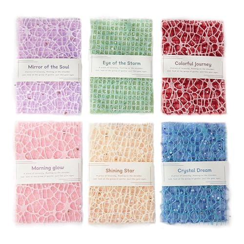 Set Da 6 Pezzi Di Carta Per Album, Adesivi Per Sfondo Collage, Materiale Per Manuali, Carta Con Texture A Rete In Pizzo, Decorativa Artistica, Materiali Decorativi
