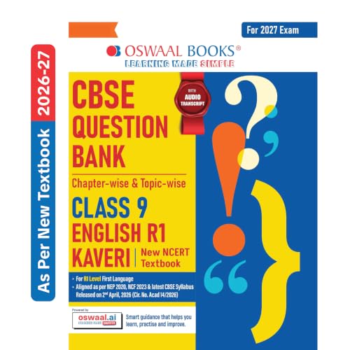 Image of Oswaal CBSE English Question Bank Chapter-wise & Topic-wise Class 9 | Based on new NCERT Textbook Kaveri |Includes Summary, Competency-Based Question, Self-Assessment & Practice Papers | For R1 Level