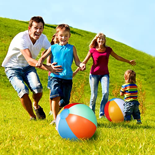 image for Honoson 24 Pack 16 Inches Inflatable Beach Ball Kids and Adults Blow u