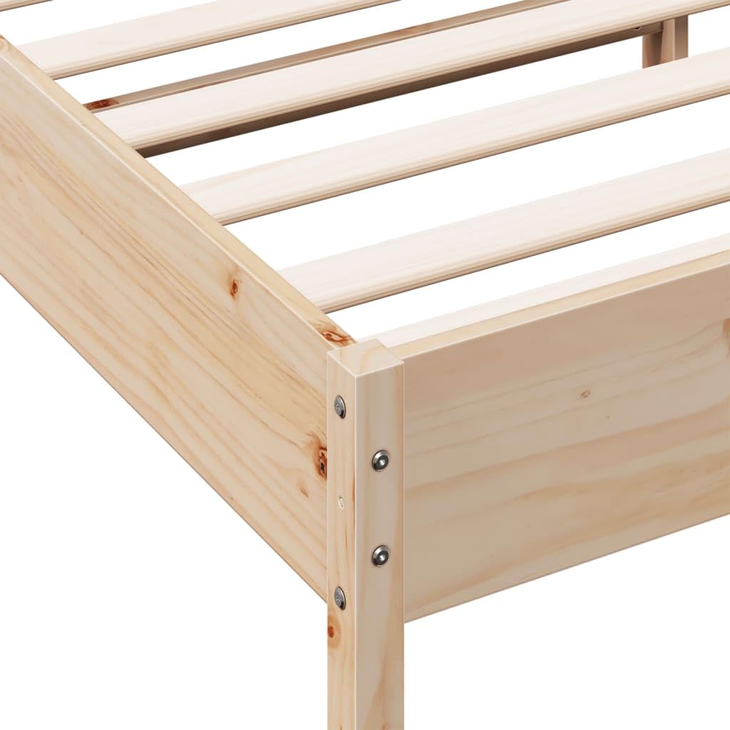 Cama de madera de pino maciza, 180 x 200 cm, sin colchón, cabecero de cama, respaldo, latas de madera contrachapada, resistente, diseño moderno para dormitorio y dormitorio de invitados