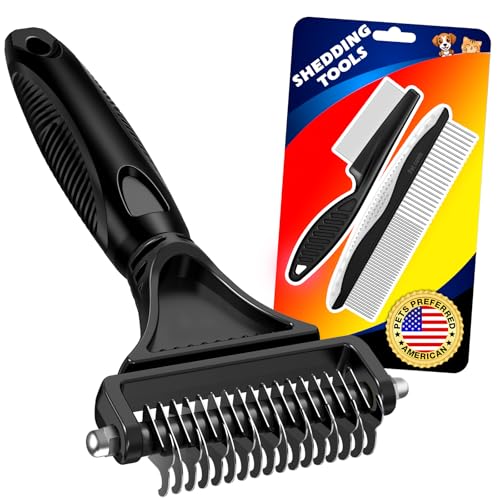 image for UGNEL 3PCS Pet Grooming Rake & Metal Comb & Flea Comb for Cats and Dog