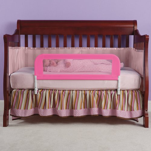 Mesh Bed Rail for Toddler Beds and Convertible Cribs Pink
