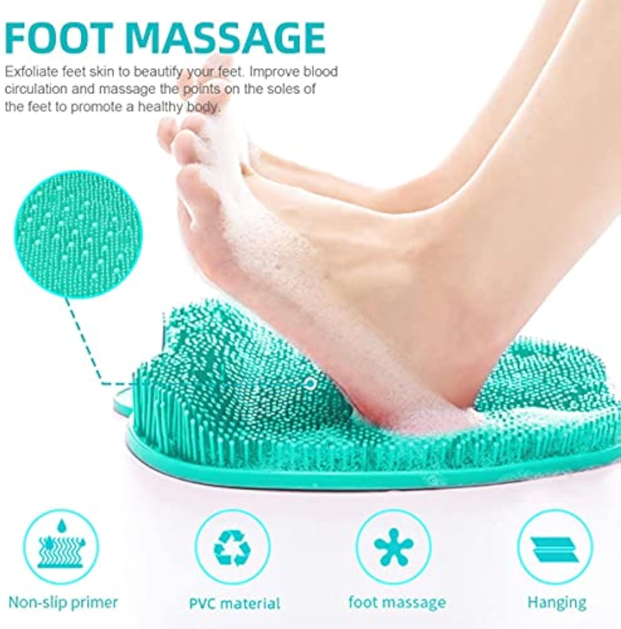 Shower Foot Scrubber Cleaner & Massager, SPA Experience