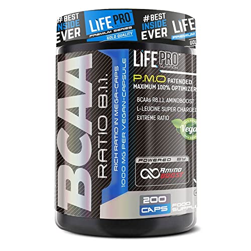Life Pro BCAA PRO 8.1.1 1000Mg 200caps | Complemento Para Reducir Catabolismo | Aminoácidos Ramificados en Cápsulas Fáciles de Tomar