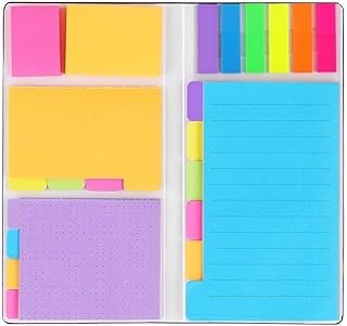Sticky Notes Set, 402 Sheets Self-Stick Notes Pads Bundle Divider Sticky Notes Colored Lined Sticky Notes Tabs for School Supplies, Office Supplies, Planner Journaling Book Notes