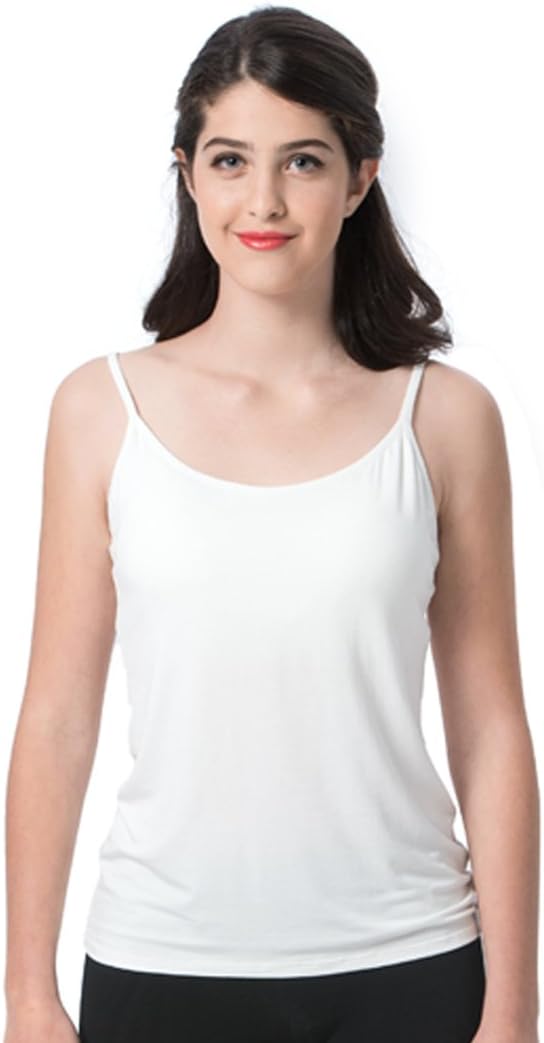 Ibeauti Womens Camisoles Tops with Built in Padded Bra Basic Breathable Tank Top - Image 2