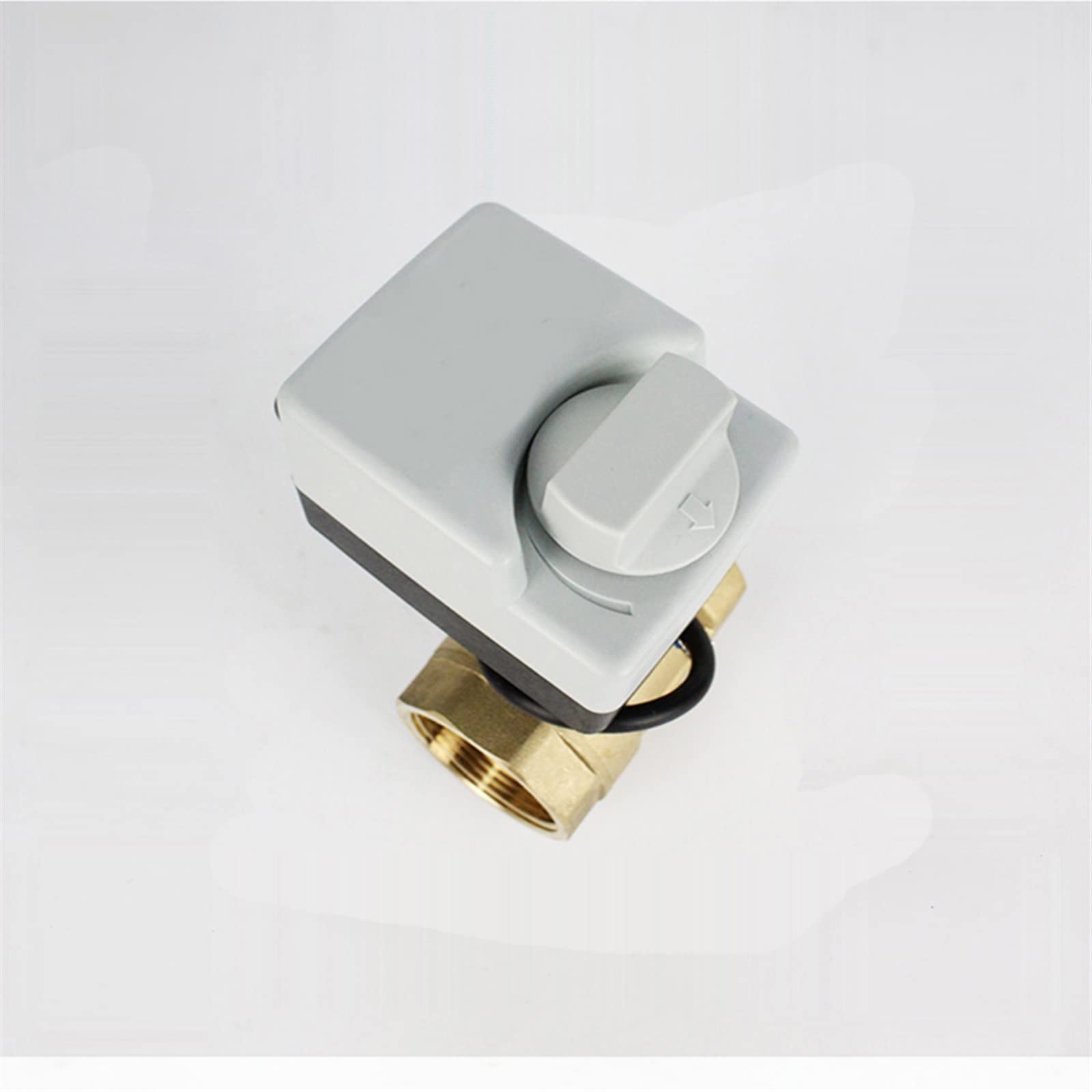 Válvula de bola motorizada de latón de 3 cables, actuador eléctrico de dos controles, 3 vías/2 vías con interruptor manual (tamaño: DN25, color: 220VAC_2 vías)