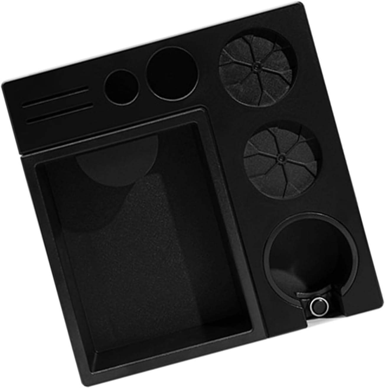 Multifunctional Coffee Tamper Storage Box with Silicones Mats and Slots for Espressos Machine Accessories