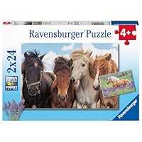 Ravensburger Children's Puzzle - 05148 Horse Love - Puzzle for Children from 4 Years with 2 x 24 Pieces, Geel