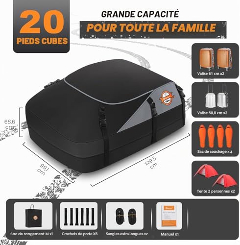 Coffre de toit de voiture pliable haut de gamme imperméable