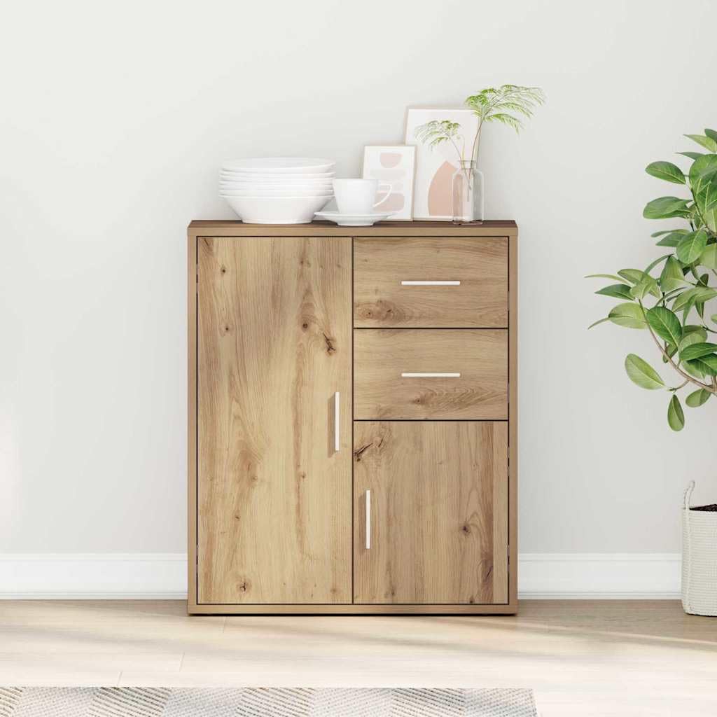 Credenza Rovere Artigianale 60 x 31 x 70 cm Legno Multistrato Marrone,871416