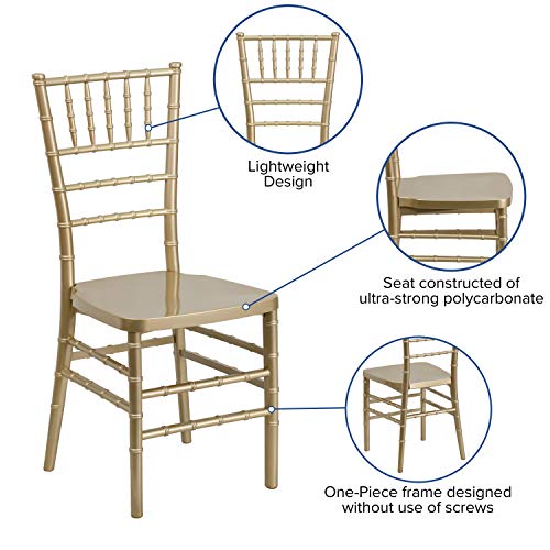 Flash Furniture Hercules Premium Series Chiavari Chair for Formal Events and Banquets, Commercial/Residential All-Occasion Event Chair, Gold - Image 5