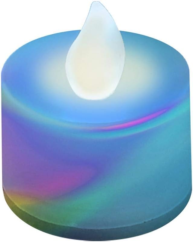 LumaBase Battery Operated Tea Light Candles, Color Changing - Set of 12