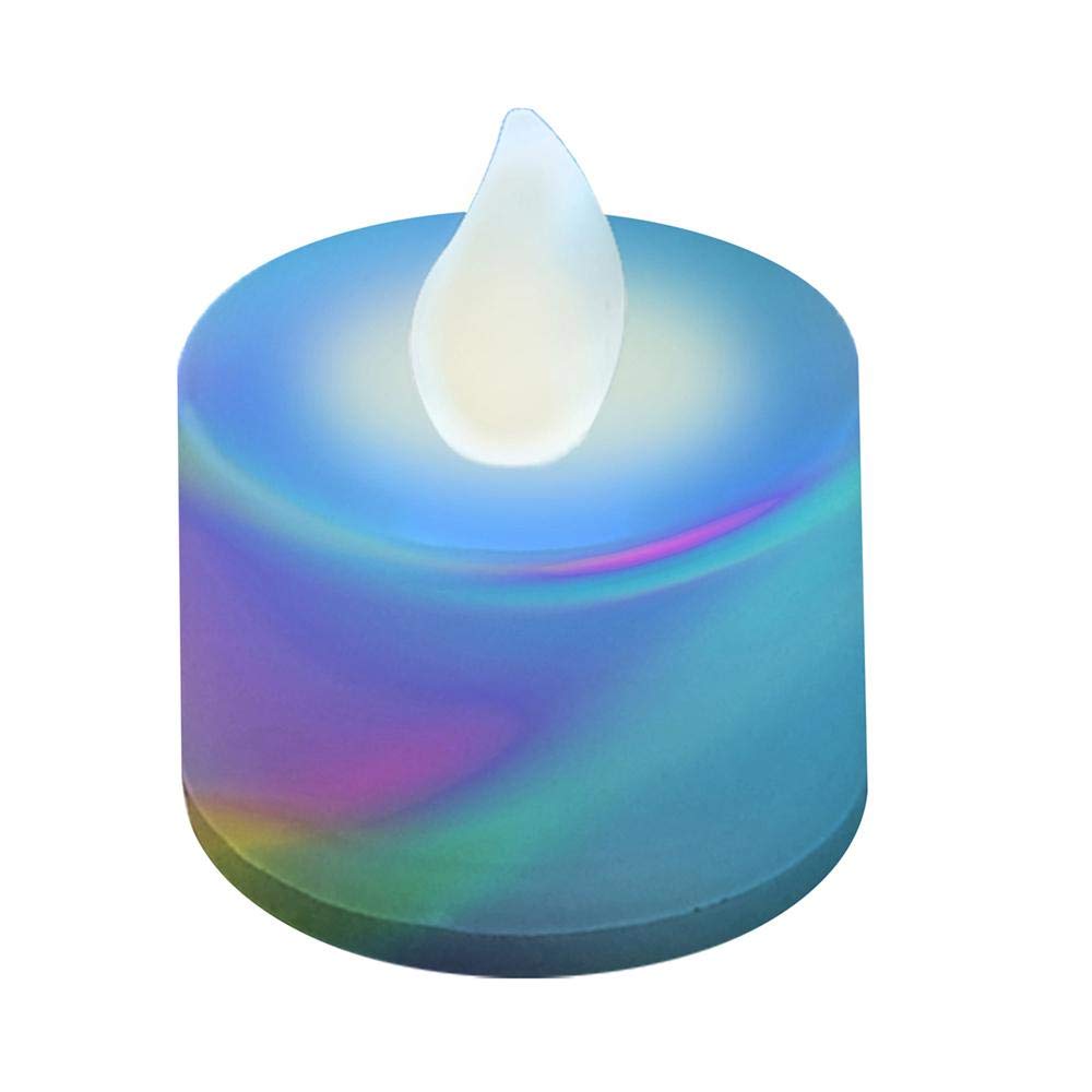 LumaBase Battery Operated Tea Light Candles, Color Changing - Set of 12