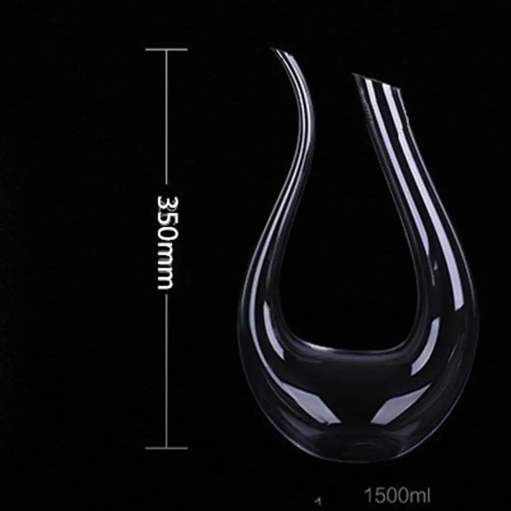 Caraffa per vino da 1,5 l, in vetro di cristallo, elegante decanter per vino rosso, vino bianco e vino rosato – Aeratore per vino fatto a mano per uno sviluppo ottimale – Caraffa decantatrice da 1500
