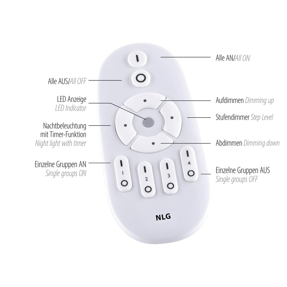 Paul Neuhaus LED Deckenleuchte 100x25cm, dimmbar Fernbedienung CCT | dimmbar, Fernbedienung, CCT, Lichttemperaturwechsel