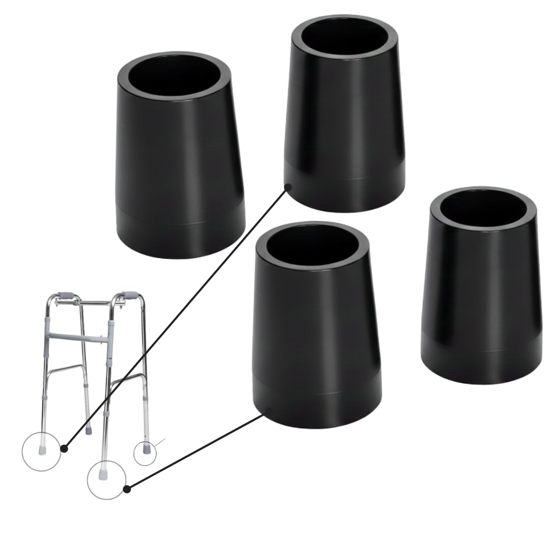 aaram Rubber Ferrule Shoes, 30mm Replacement Rubber for Patient Walker, Rubber Ferrule Shoes with Metal Inserts, Durable Rubber Ferrule Shoes for Walkers, Eco-Friendly Tips for Mobility Aids, Black-picture-10