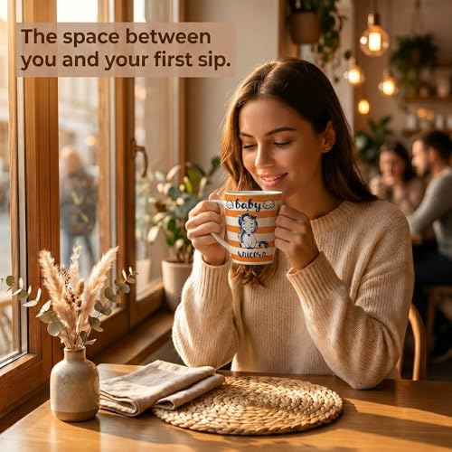 Image of U.P.C. U.P.C.Milk Mug Set of 2 | Ceramic & Bone China Coffee Milk Cups | Designer Printed Tea Coffee Mug Set | Large Capacity Milk Mugs | Microwave Safe Cup Set | Kitchen Drinkware Gift Set