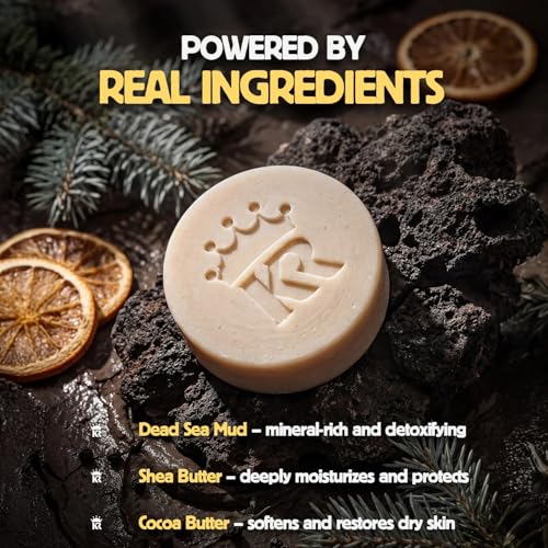 Image of Organic Cold Process Soap Bars for Men, Moisturizing Body Wash 3-Pack | Handcrafted Detoxifying Skincare Set Lasts 3X Longer, USDA Organic, Sulfate & Paraben Free, 3 x 4 oz Silver Back