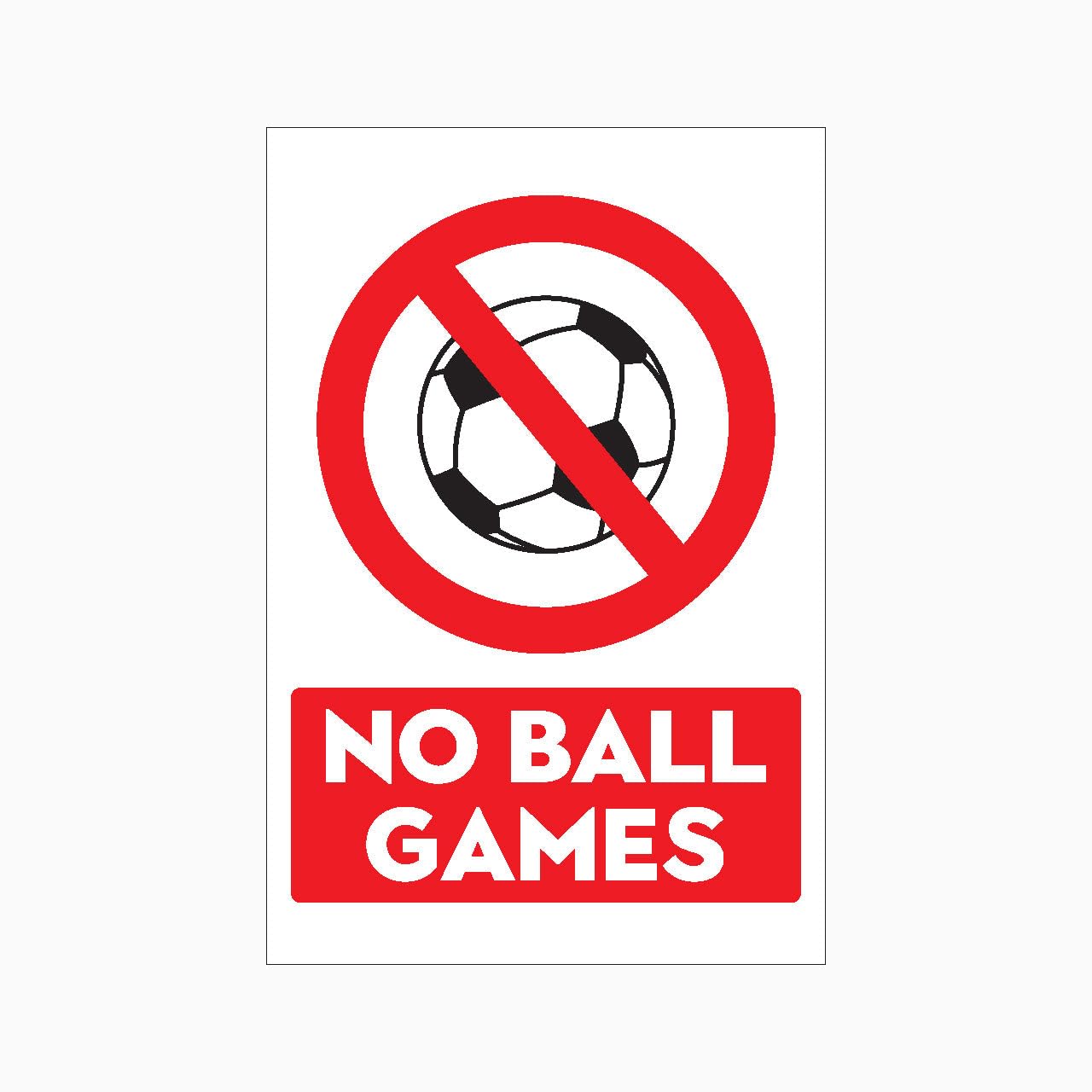 NO BALL GAMES Sign Prohibition Metal Tin Sign 12x8 inch for Industrial & Commercial Series