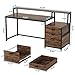 Tribesigns 63 Inch Computer Desk with File Drawer Cabinet, Ergonomic Office Desk with Monitor Stand, Industrial Computer Table with Printer Space, Wood PC Table Workstation Desk for Home Office