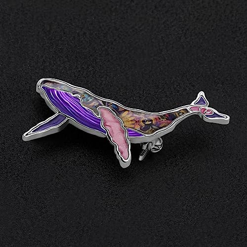 Image of Enamel Shark Brooch Pins Summer Jewelry Zinc Alloy Whale Dolphin Ocean Animals Brooches for Women Girls Gifts Scarf Pin Charms