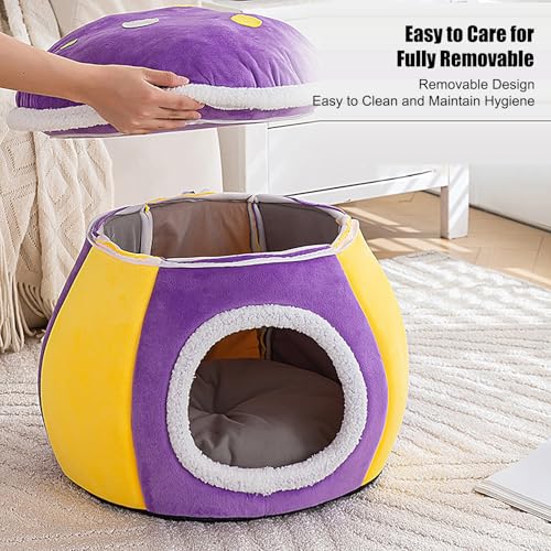 Lit pour chat en forme de champignon avec structure semi-fermée - 3