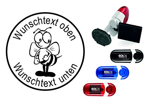 Geocaching-stämpel roligt bi med personligt namn Ø 24 mm