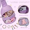Viverte Birthday Gifts for Girls Small Clear Initial Sling Bag Crossbody Bag Purse Fanny Packs Personalized Monogrammed Gifts for Girls for Travel (Lavender-A) #2