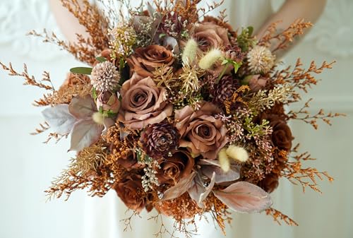 Ramo de boda bohemio rústico con flores preservadas miniatura 3