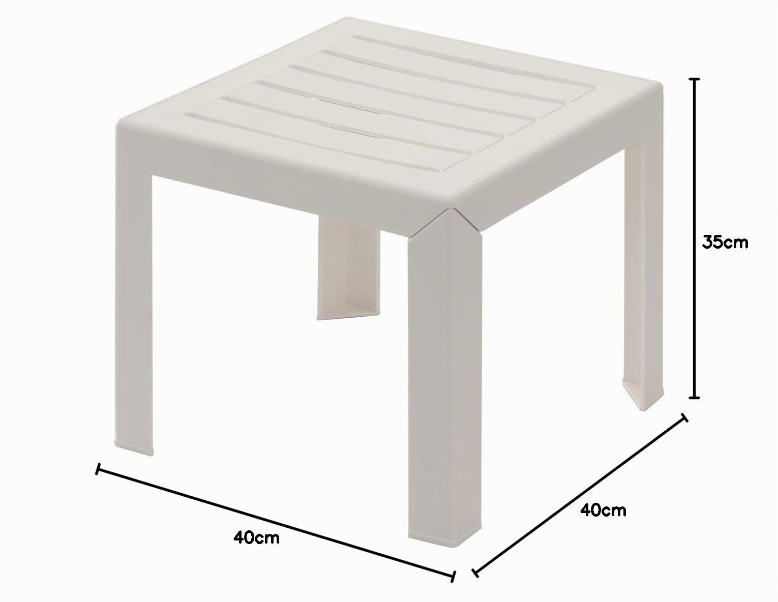 GROSFILLEX 53001004 Miami Mesa Auxiliar, Blanco, 40 x 40 cm