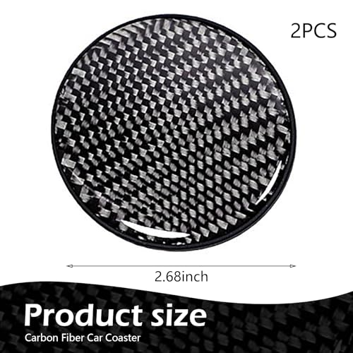 2 PCS Portavasos para Carro Fibra de Carbono 2.75" Negro miniatura 2