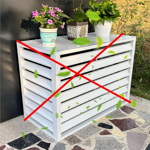 LKPMGOA Aluminium Klimaanlage Abdeckung Außengerät, Wärmepumpe Verkleidung für Aussen, Klimaanlagenzaun, Blumenständer, Sichtschutzzaun,...